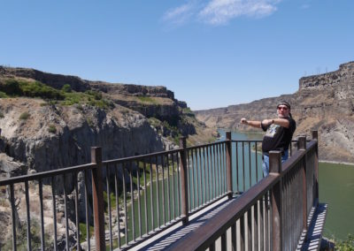 Mel at Evel Knievel's jump site
